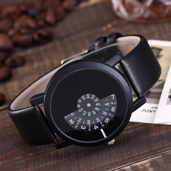 ⌚️NEW⌚️ Unisex Creative Leather Strap Quartz Watch - Picture 3 of 8